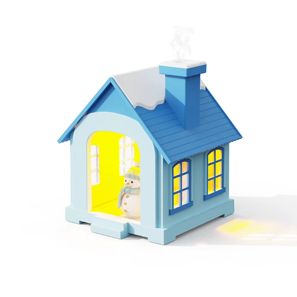 Cartoon House Aroma Essential Oil Diffuser 7-Colours Ambient Night Lights USB Lovely Home Air Humidifier for Children Home Gifts