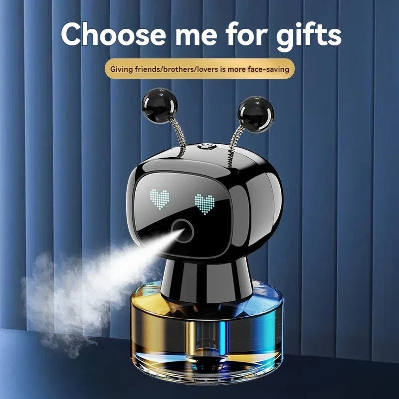 Smart Car Air Freshener AI Rechargeable Car Aroma Diffuser Smart Eyes 4 Levels of Adjustable Intelligent Car Diffuser Gift