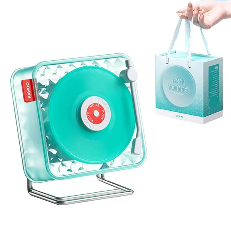 Retro Vinyl Record Player Design Bluetooth Speaker Wireless White Noise Music Box Soundbar RGB Atmosphere Light Music Player