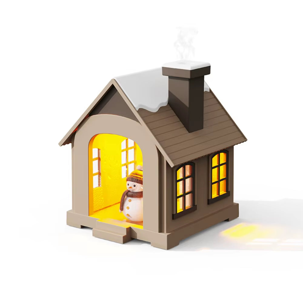 Cartoon House Aroma Essential Oil Diffuser 7-Colours Ambient Night Lights USB Lovely Home Air Humidifier for Children Home Gifts