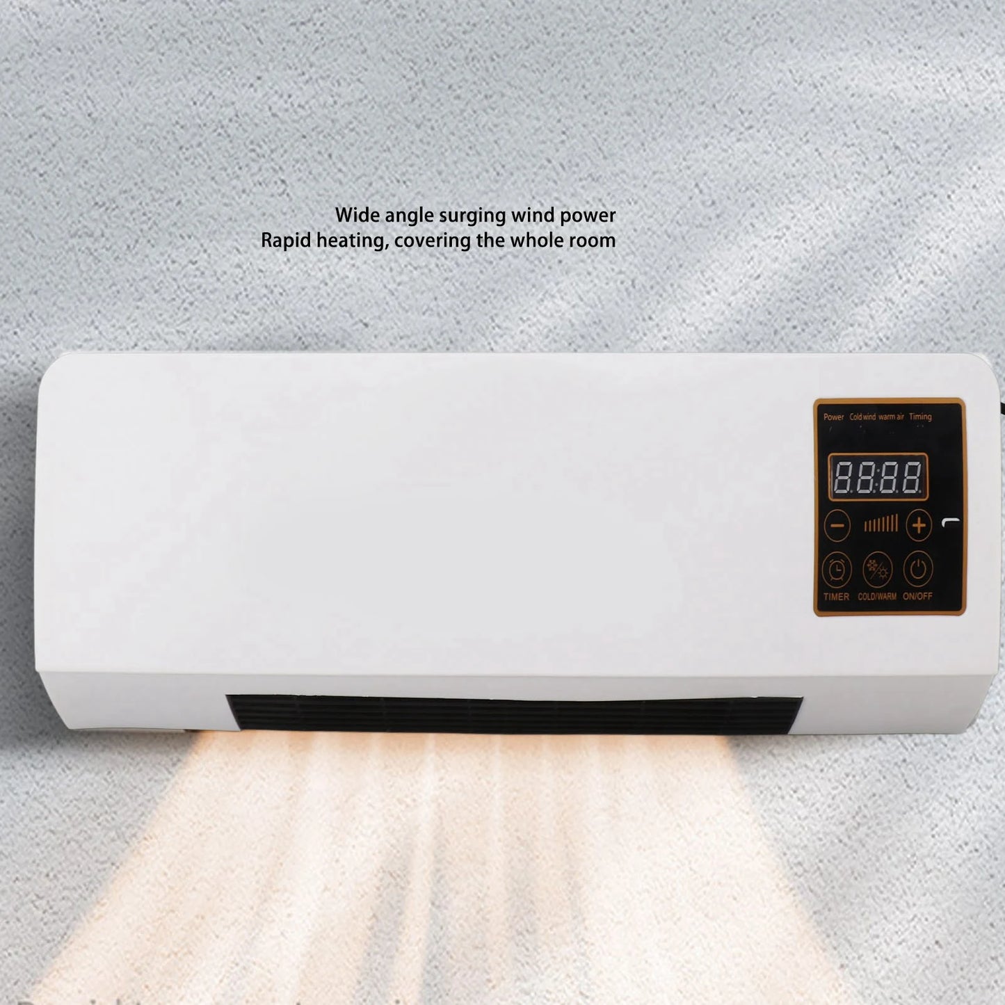 Wall Mounted Heating Machine Dual Use Highly Efficient Wide Angles Mobile Small Air Heater US Plug 110V