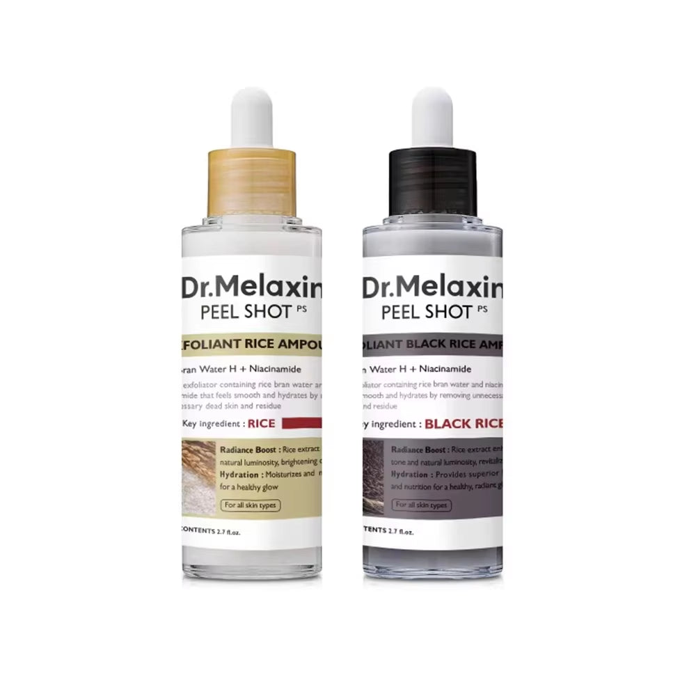 Dr.Melaxin Peel Shot Glow Rice Peel Ampoule Gentle Exfoliant Korean Skincare for All Skin Types Face Treatment
