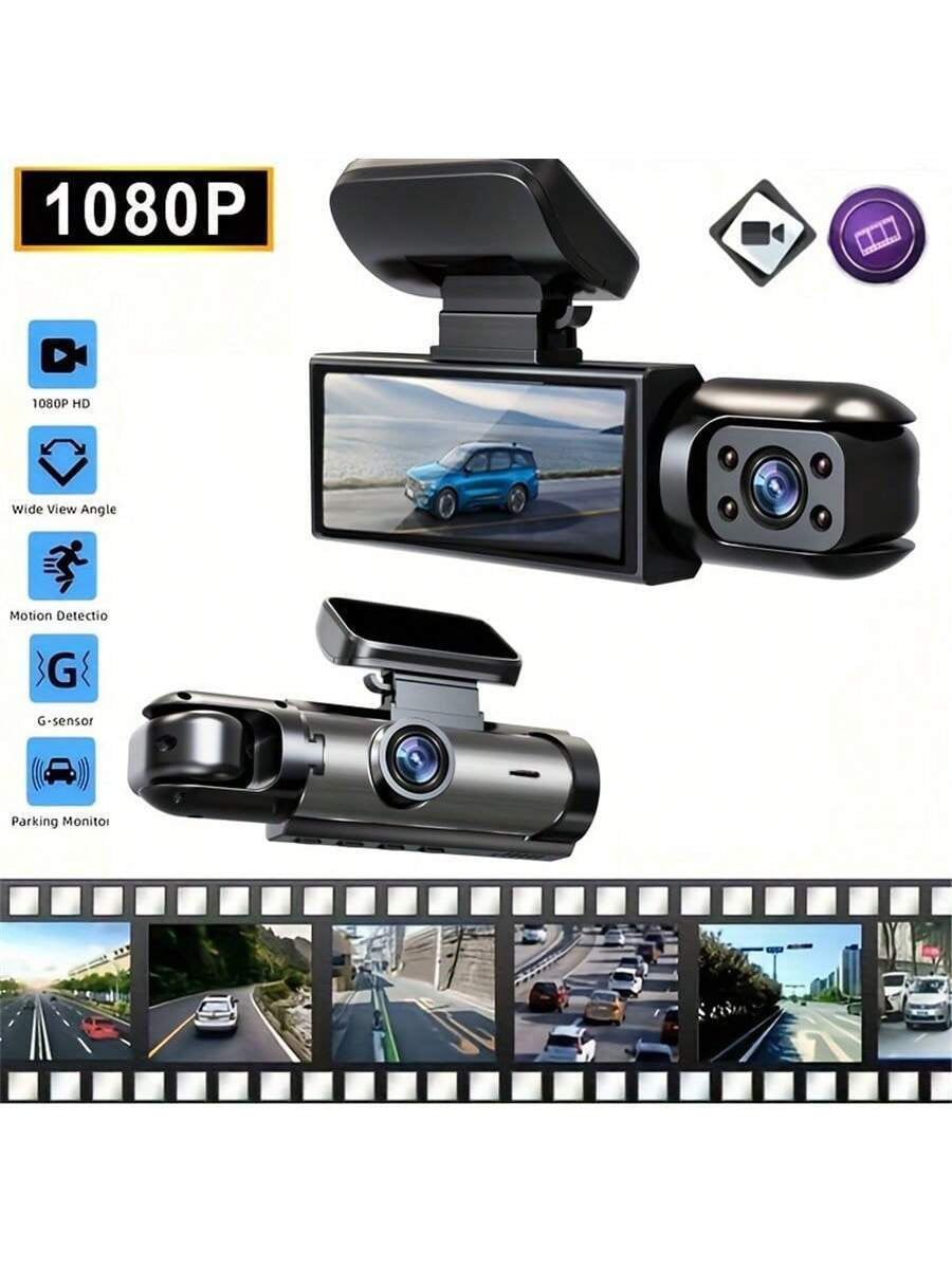 1080P Dual Camera Dash Cam for Cars with IR Night Vision, Loop Recording, and Wide Angle Lens - 3.16 Inch IPS Screen, Wide Angle Car DVR Camera Dual Lens Car Dashboard Video Cam