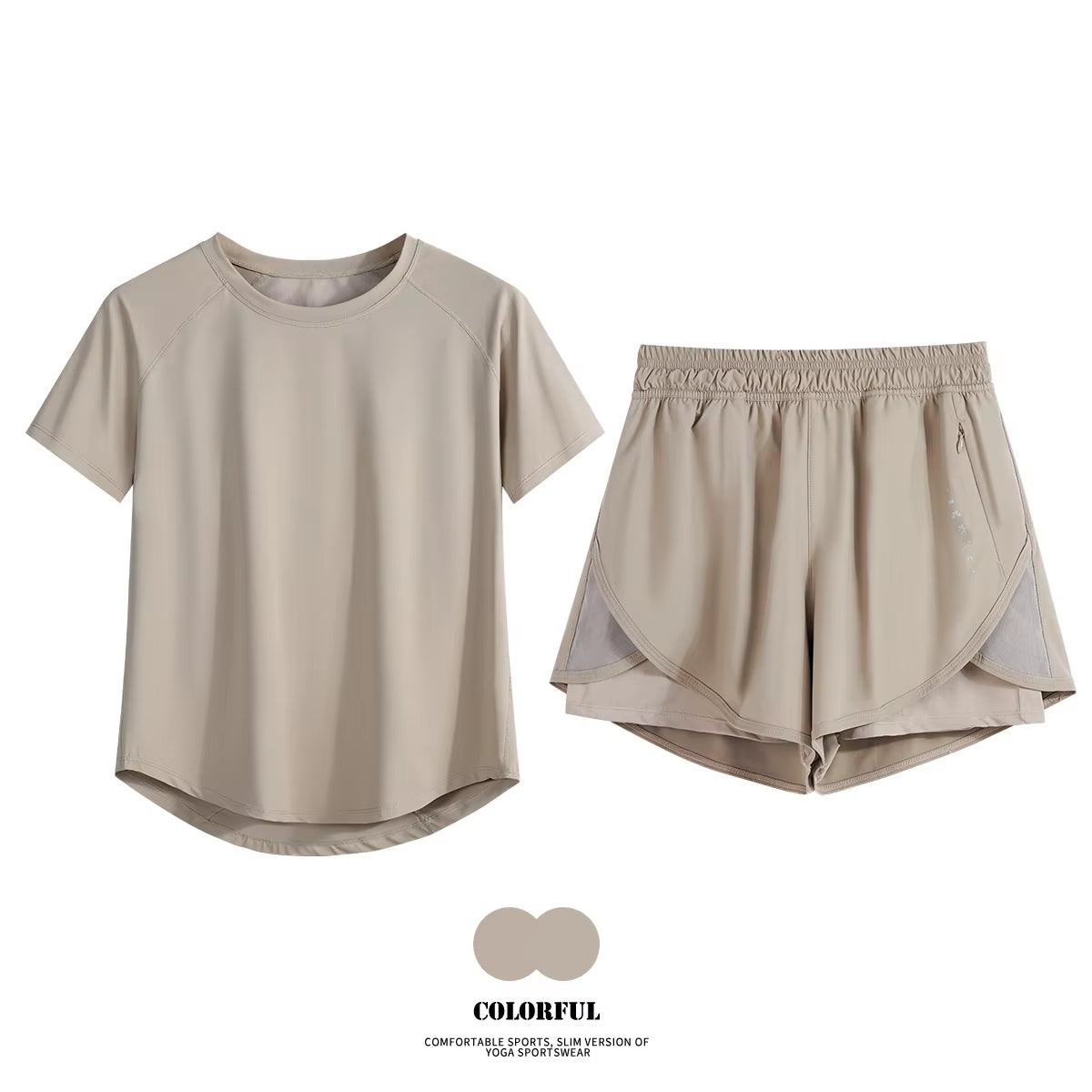 2Pcs Gym Set Women Summer Sportswear Outfit 2 Piece Short Sleeve Sports Shirt Shorts Sets Jogging Suit Female Tracksuit New