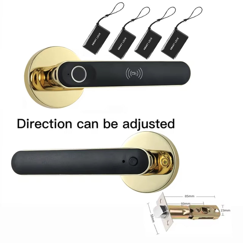Smart Door Handle Fingerprint Password Digital Lock Tuya App Keyless Entry for Doors Smart Electronic Lock