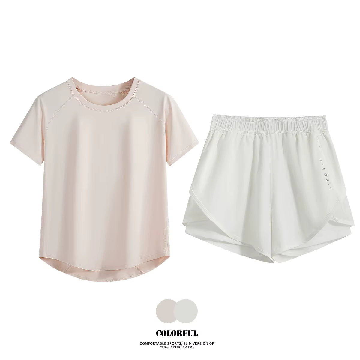 2Pcs Gym Set Women Summer Sportswear Outfit 2 Piece Short Sleeve Sports Shirt Shorts Sets Jogging Suit Female Tracksuit New