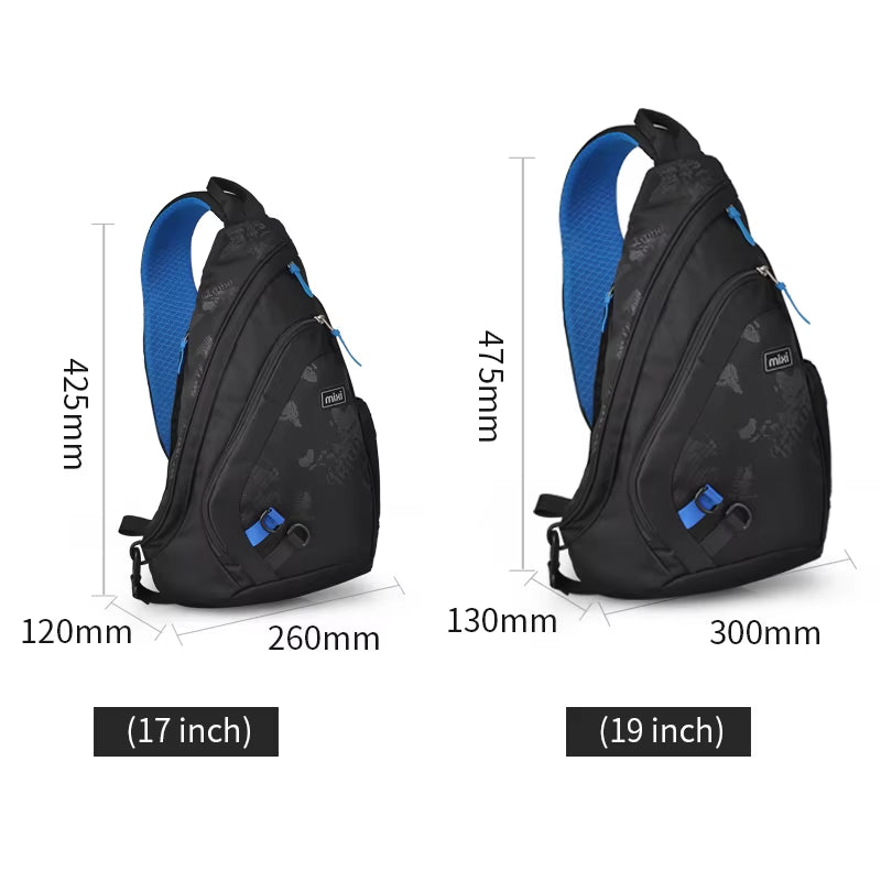 Mixi Fashion Backpack for Men One Shoulder Chest Bag Male Messenger Boys College School Bag Travel Causal Black 17 19 Inch