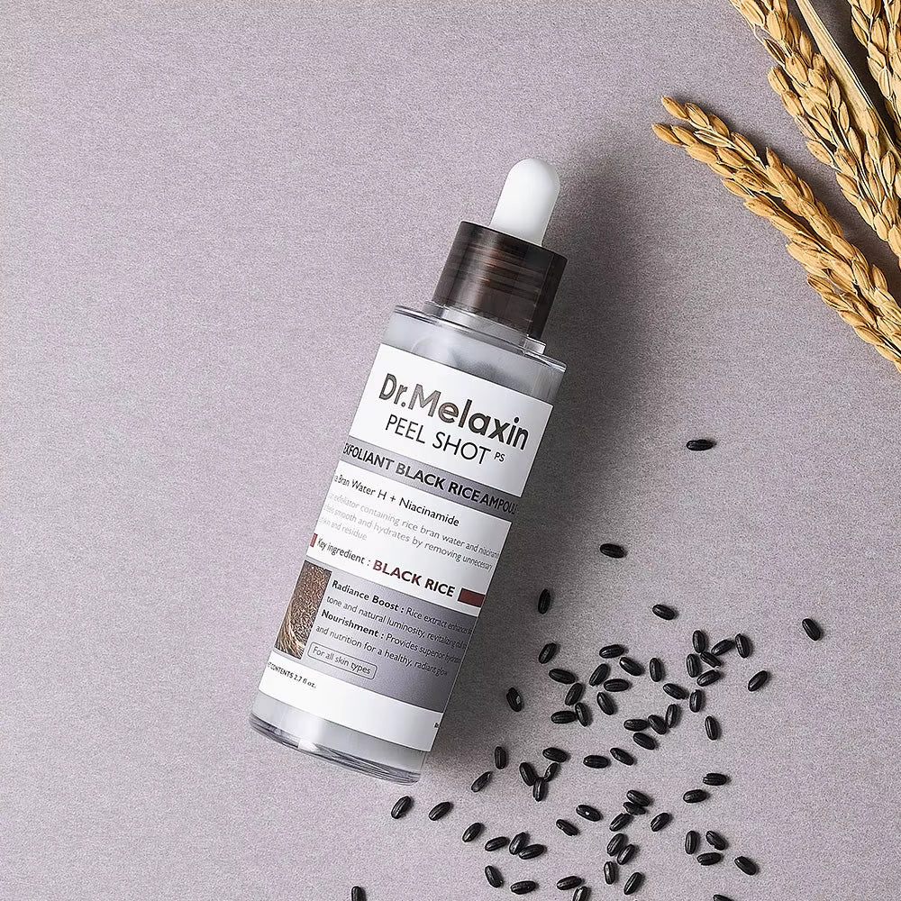 Dr.Melaxin Peel Shot Glow Rice Peel Ampoule Gentle Exfoliant Korean Skincare for All Skin Types Face Treatment