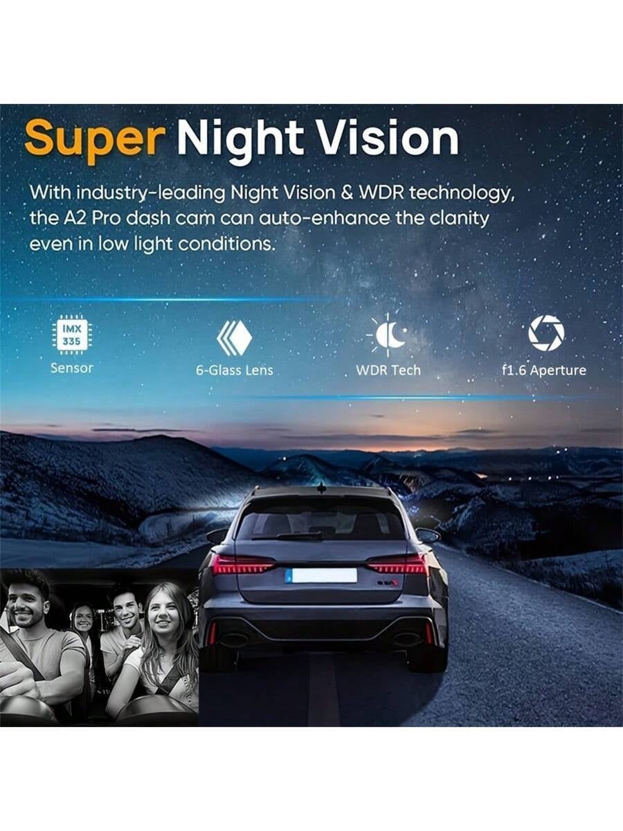 1080P Dual Camera Dash Cam for Cars with IR Night Vision, Loop Recording, and Wide Angle Lens - 3.16 Inch IPS Screen, Wide Angle Car DVR Camera Dual Lens Car Dashboard Video Cam