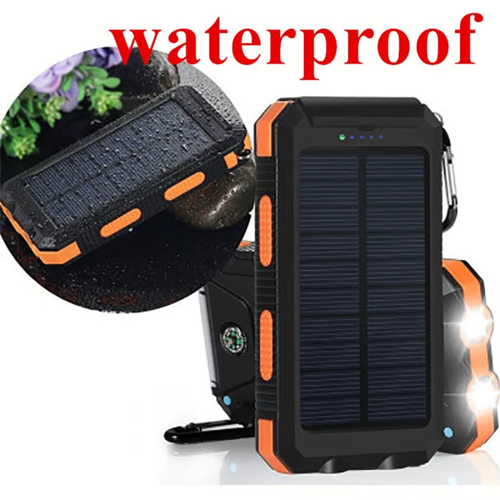 Waterproof Dual Usb Portable 8000Mah Solar Charger Solar Power Bank for Phone Outdoor Solar Mobile Phone Charger