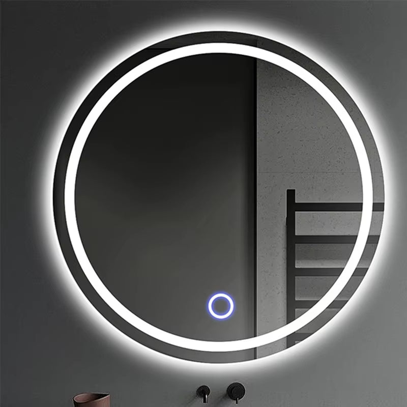 LED HD Smart Bathroom Mirror with Lights Circle Backlit Bathroom Mirror Wall Mounted Illuminated Mirror Advanced Bathroom Mirror