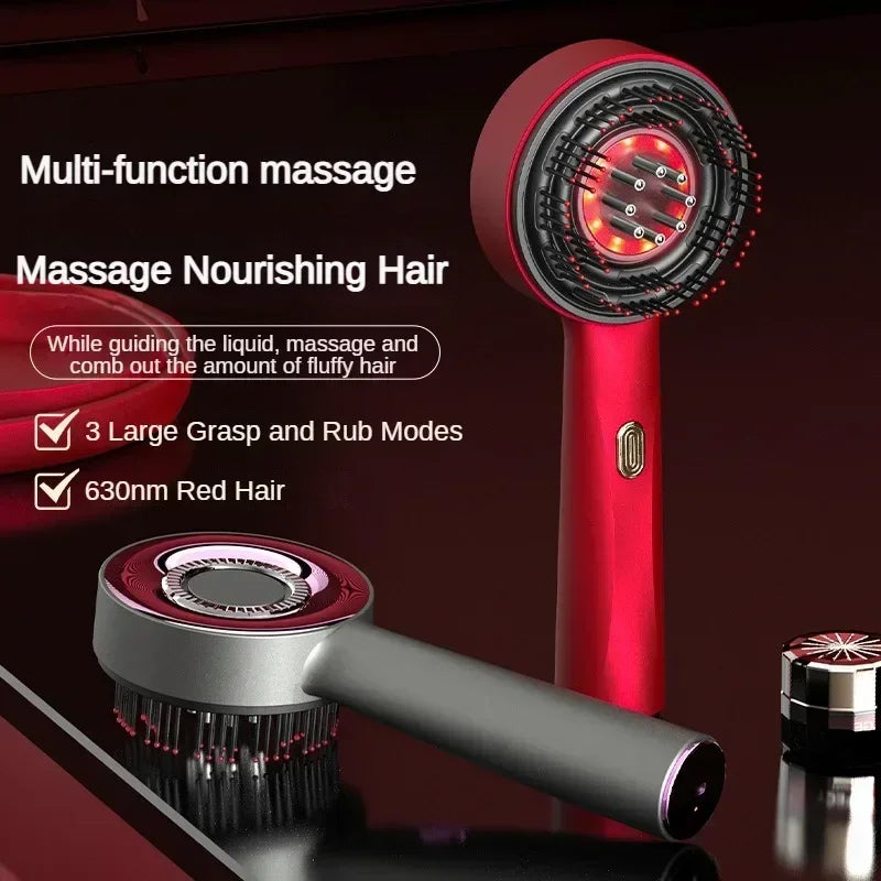Elektrische Mikrolaufmassage Kamm Tragbare Haarfollikel Kamm Kopfhautöl Applikator Kopfmassagebaste Haarwachstum anti -Verlustpf