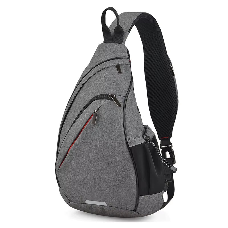 Mixi Fashion Backpack for Men One Shoulder Chest Bag Male Messenger Boys College School Bag Travel Causal Black 17 19 Inch