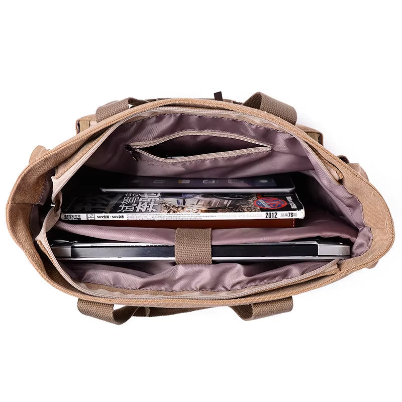 Canvas Men Bag Cross Body Bag Casual Cloth Bag Handbag Large Capacity Travel Bag Men'S Shoulder Bag Fashion Bags