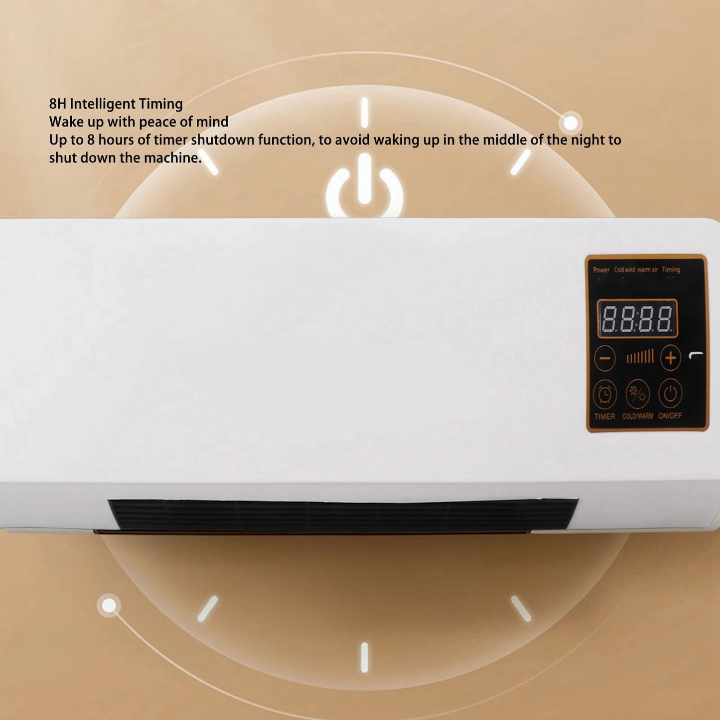 Wall Mounted Heating Machine Dual Use Highly Efficient Wide Angles Mobile Small Air Heater US Plug 110V