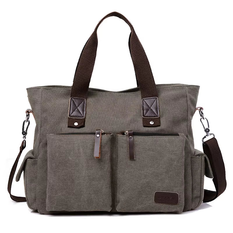 Canvas Men Bag Cross Body Bag Casual Cloth Bag Handbag Large Capacity Travel Bag Men'S Shoulder Bag Fashion Bags