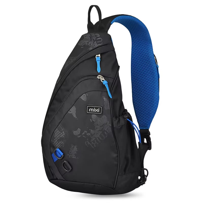 Mixi Fashion Backpack for Men One Shoulder Chest Bag Male Messenger Boys College School Bag Travel Causal Black 17 19 Inch