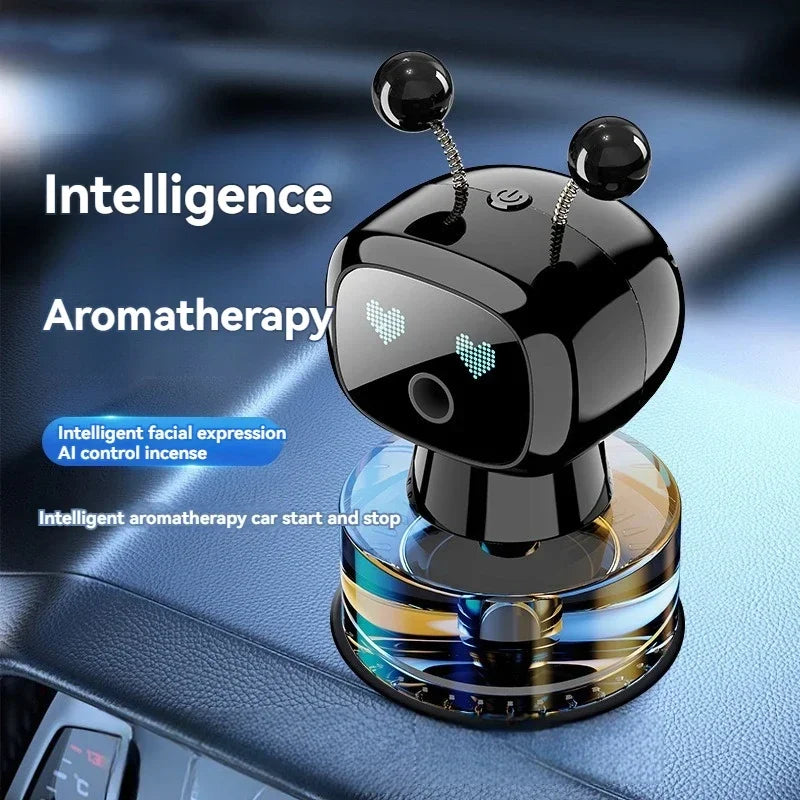 Smart Car Air Freshener AI Rechargeable Car Aroma Diffuser Smart Eyes 4 Levels of Adjustable Intelligent Car Diffuser Gift