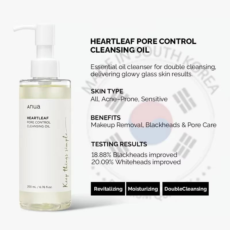 Anua Heartleaf 77 Toner, Pore Cleansing Oil, Deep Cleansing Foaming Cleanser, Moisturizing and Improving Skin, Korean Skincare