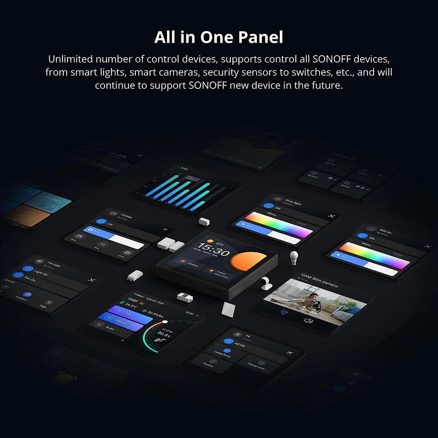 Nspanel Pro EU Smart Home Control Panel, Integrate Zigbee Gateway with Home Security, with Power Consumption Statistics, Thermostat, Call Intercom All-In-One Control Center Hub with Stand