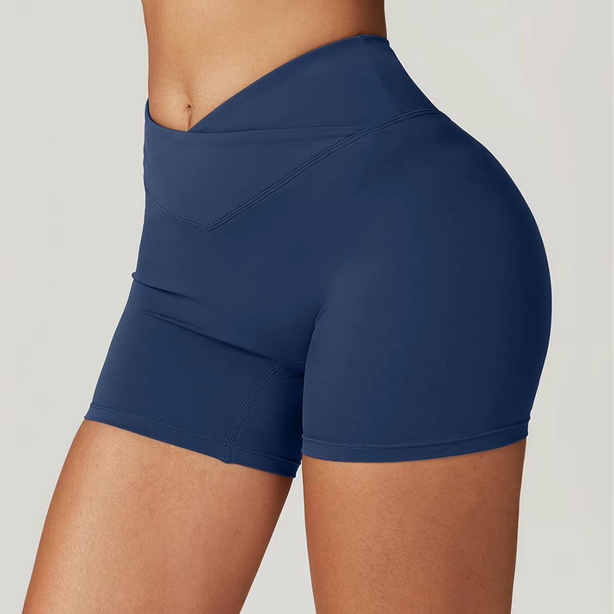Gym Shorts Solid Women Yoga Shorts Crossover Fitness Short Leggings High Waist Running Short Pants Stretch Workout Short Clothes
