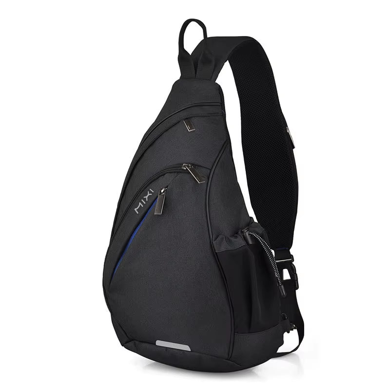 Mixi Fashion Backpack for Men One Shoulder Chest Bag Male Messenger Boys College School Bag Travel Causal Black 17 19 Inch