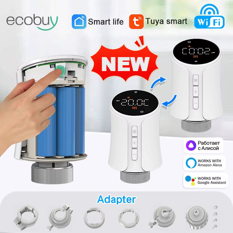 Tuya Wifi /Zigbee Thermostat Radiator Valve TRV Thermostatic Valve Wifi Thermostat Temperature Controller Alexa Google Home
