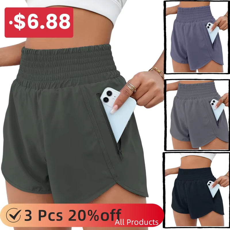 Hotty Hot Women'S Gym Run with Pocket Short Yoga Wear Female Fitness Quick Drying Tennis Biker Shorts Sport Outfit Workout Pant