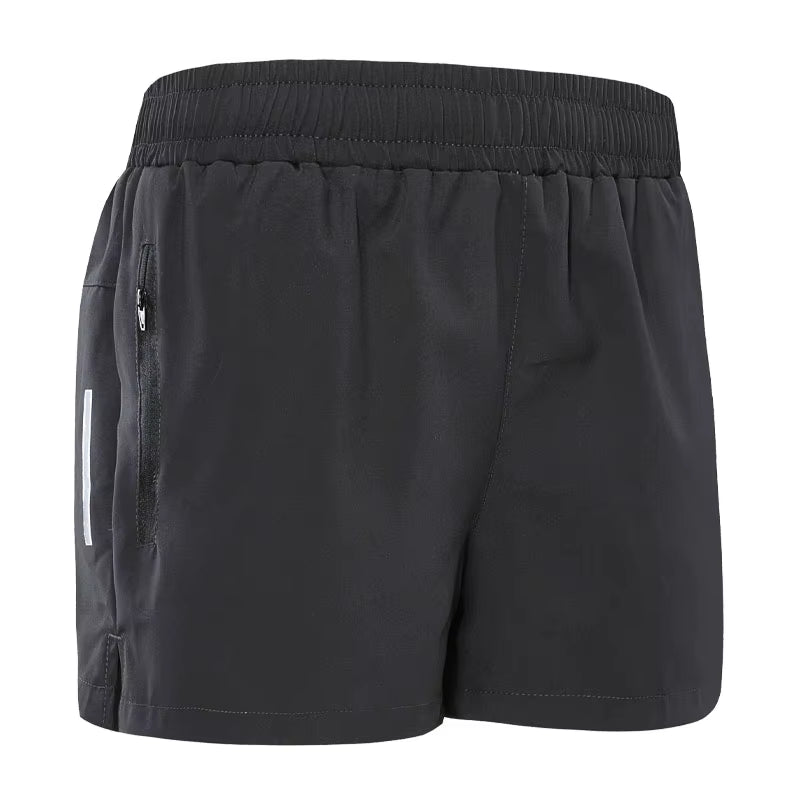 Women Sport Short with Underpants Quick Dry Summer Running Short Casual Gym Yoga Black Short Zipper Pocket Marathon Shorts