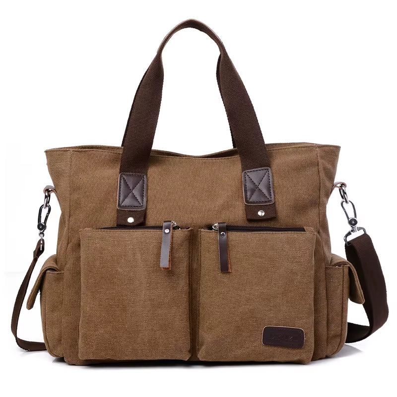 Canvas Men Bag Cross Body Bag Casual Cloth Bag Handbag Large Capacity Travel Bag Men'S Shoulder Bag Fashion Bags