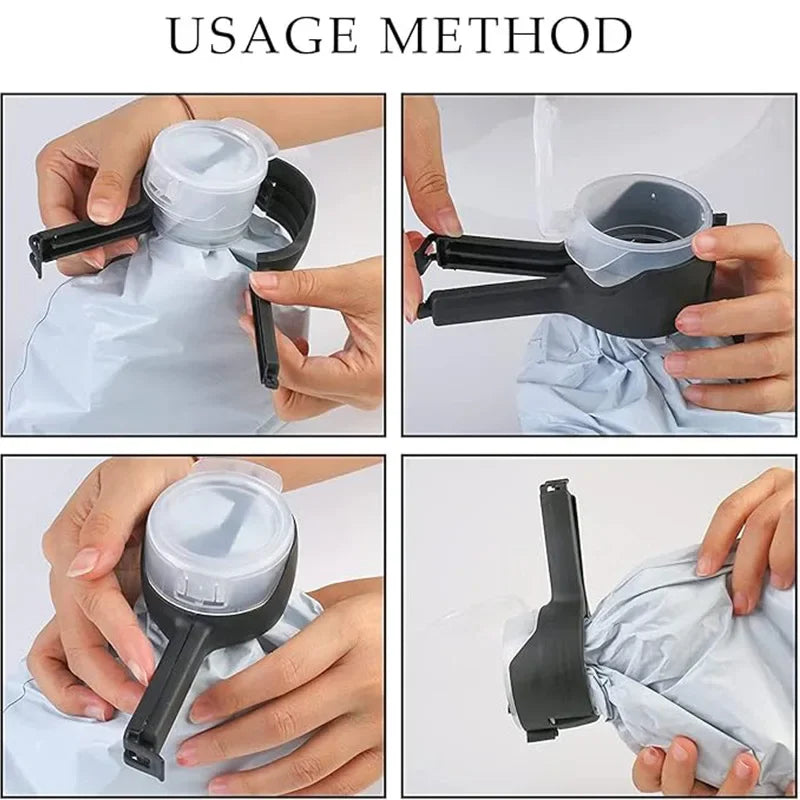 2Pc Bag Clips for Food Food Storage Sealing Clips with Pour Spouts Kitchen Chip Bag Clip Plastic Cap Sealer Clip Kitchen Storage