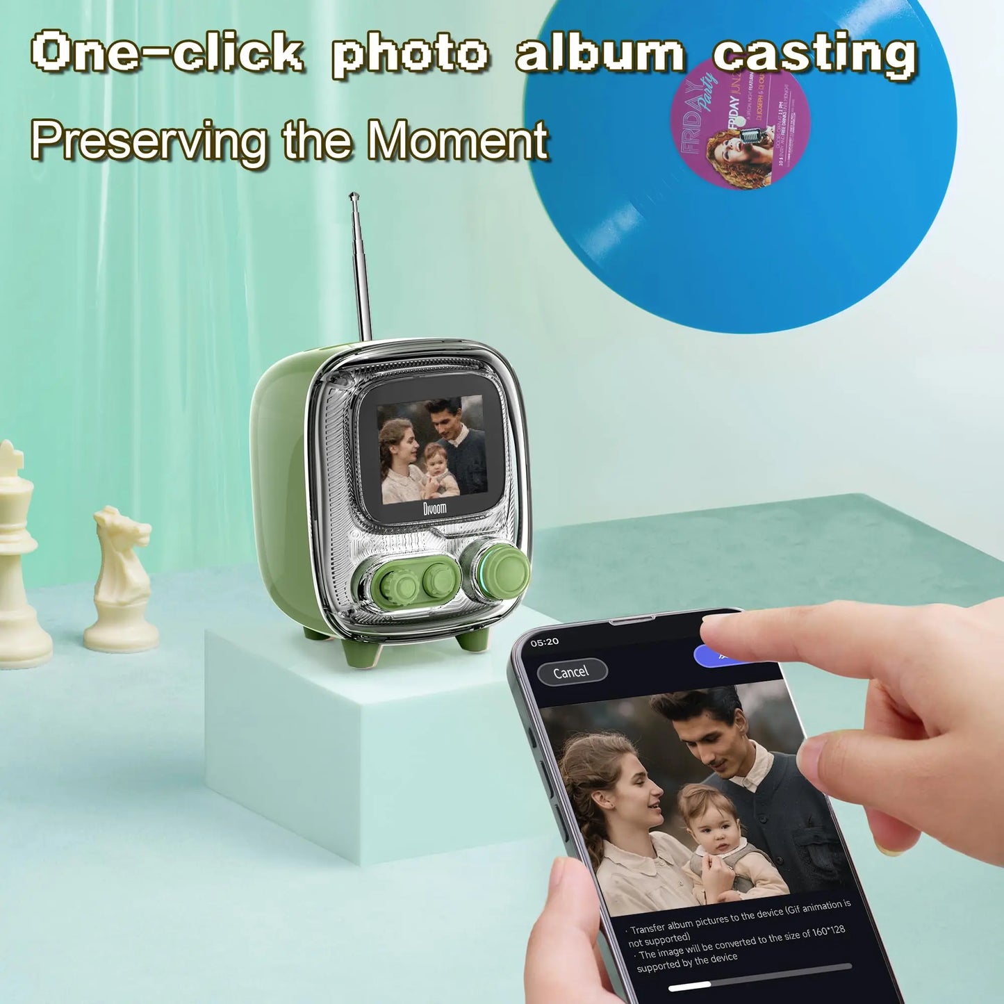 T-Tiivoo-2 Mini Small Tv Portable Radio FM with Adjustable Antenna Vintage Wireless 5.0 Bluetooth Speaker Cute Gift