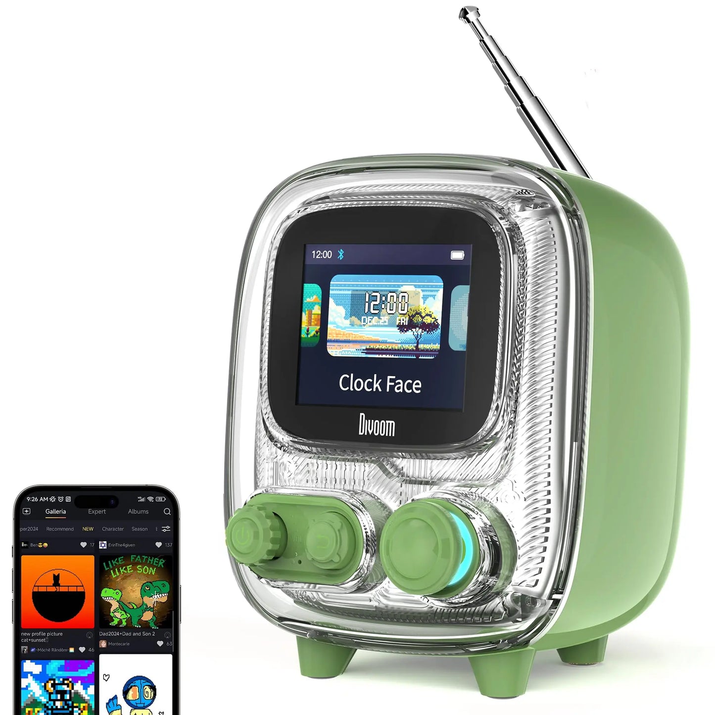 T-Tiivoo-2 Mini Small Tv Portable Radio FM with Adjustable Antenna Vintage Wireless 5.0 Bluetooth Speaker Cute Gift