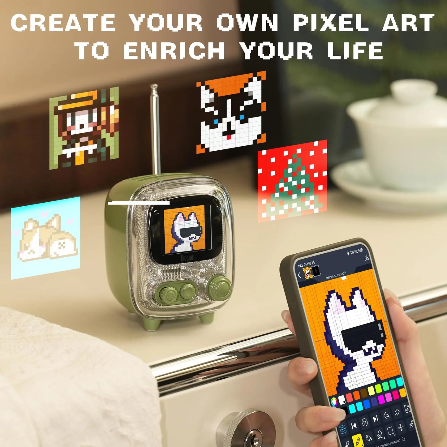T-Tiivoo-2 Mini Small Tv Portable Radio FM with Adjustable Antenna Vintage Wireless 5.0 Bluetooth Speaker Cute Gift
