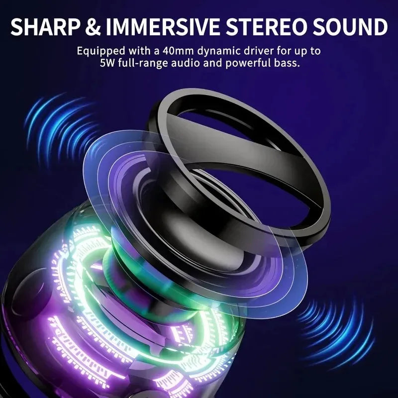 Ultra Portable G200 Speaker Magnetic Clip BT5.3 Mini RGB Sound Box 20H Playtime Office Car Travel Essential Voice Assistant