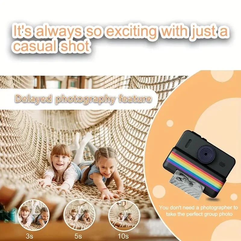 Instant Print Camera for Photography Mini Printer Portable Thermal Digital Children Photo Kids Camera 2.8Inch HD Video Toy Gifts