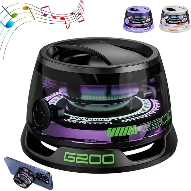 Ultra Portable G200 Speaker Magnetic Clip BT5.3 Mini RGB Sound Box 20H Playtime Office Car Travel Essential Voice Assistant
