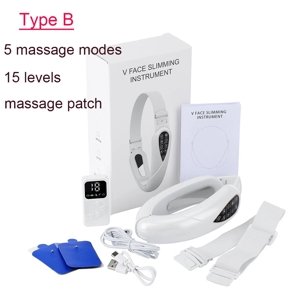 V Face Machine Electric V-Line up Lift Belt Face Massage Face Thinning Face-Lifting Facial Massager with Remote Controller