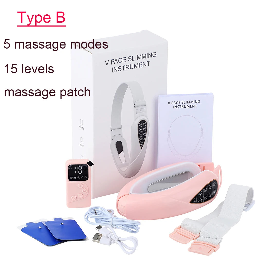 V Face Machine Electric V-Line up Lift Belt Face Massage Face Thinning Face-Lifting Facial Massager with Remote Controller