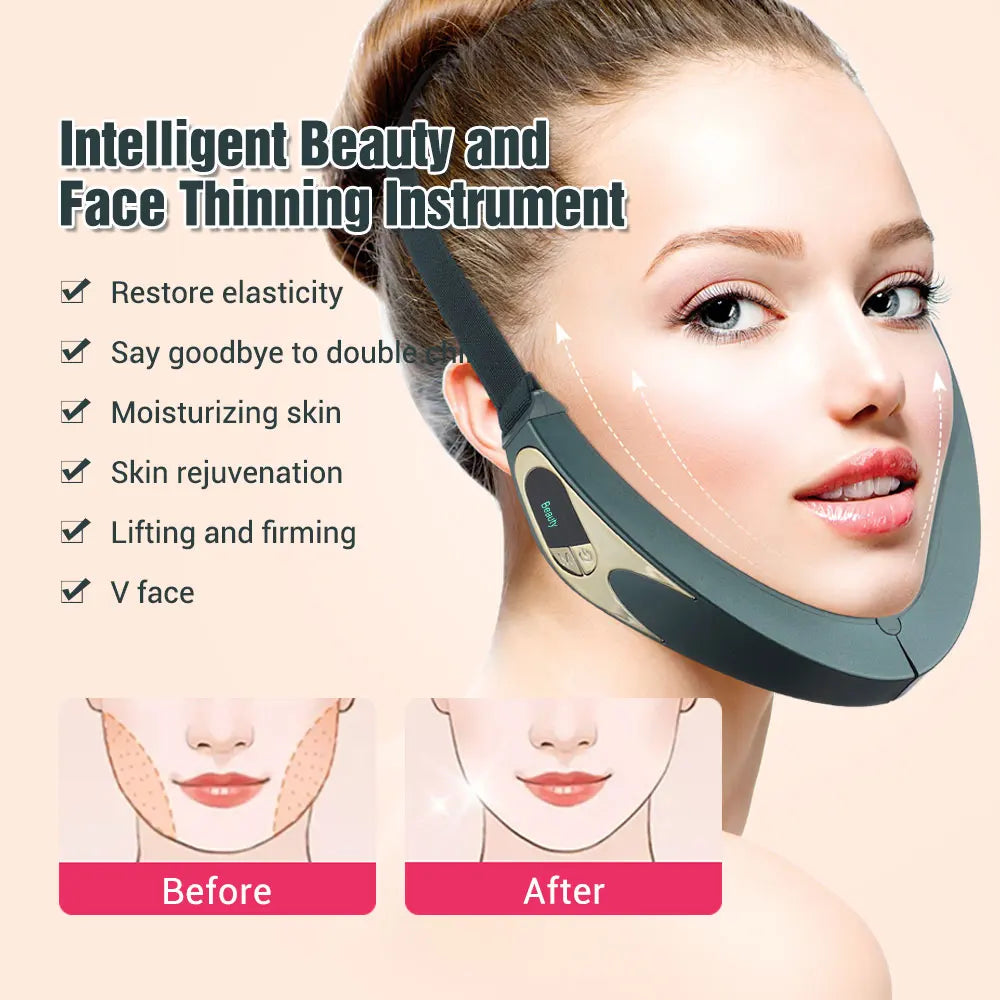 V Face Machine Electric V-Line up Lift Belt Face Massage Face Thinning Face-Lifting Facial Massager with Remote Controller