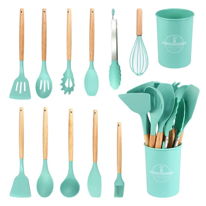 NEW12 Pcs/ Silicone Kitchen Utensils Set Combination Non-Stick Heat-Resistant Cookware Kitchen Kit Tools Kitchenware