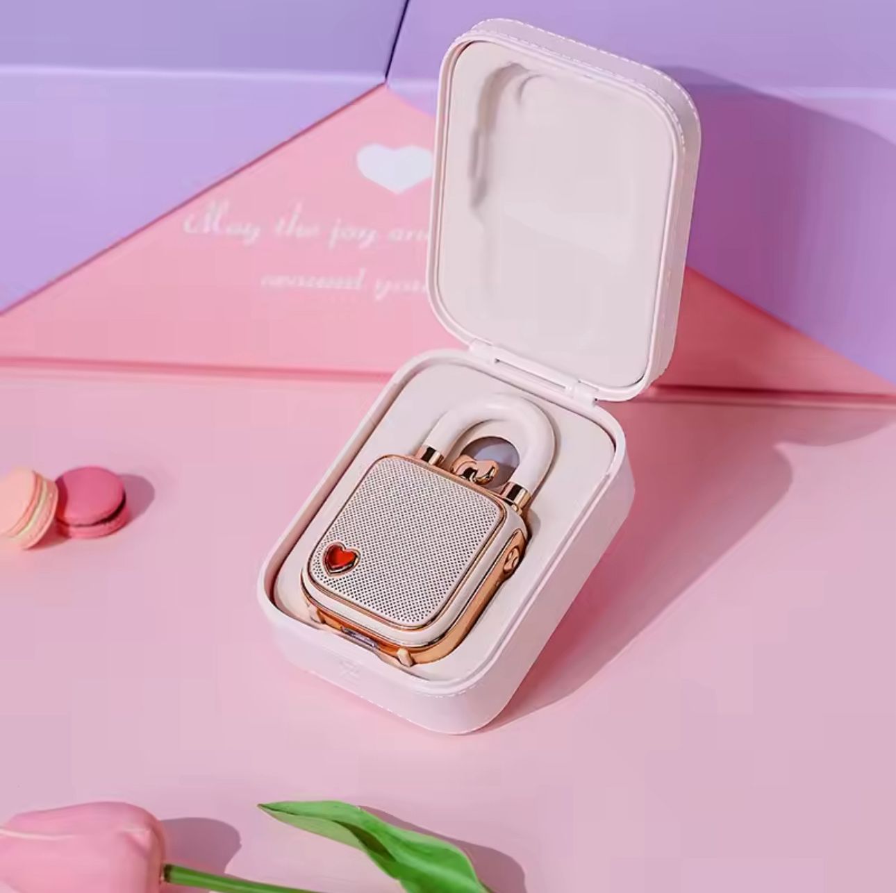 Lovelock Portable Bluetooth Speaker, Mini Cute Retro Stylish Design, 5W Sound Box, Ideal Gift for Girl Pink 2024 New