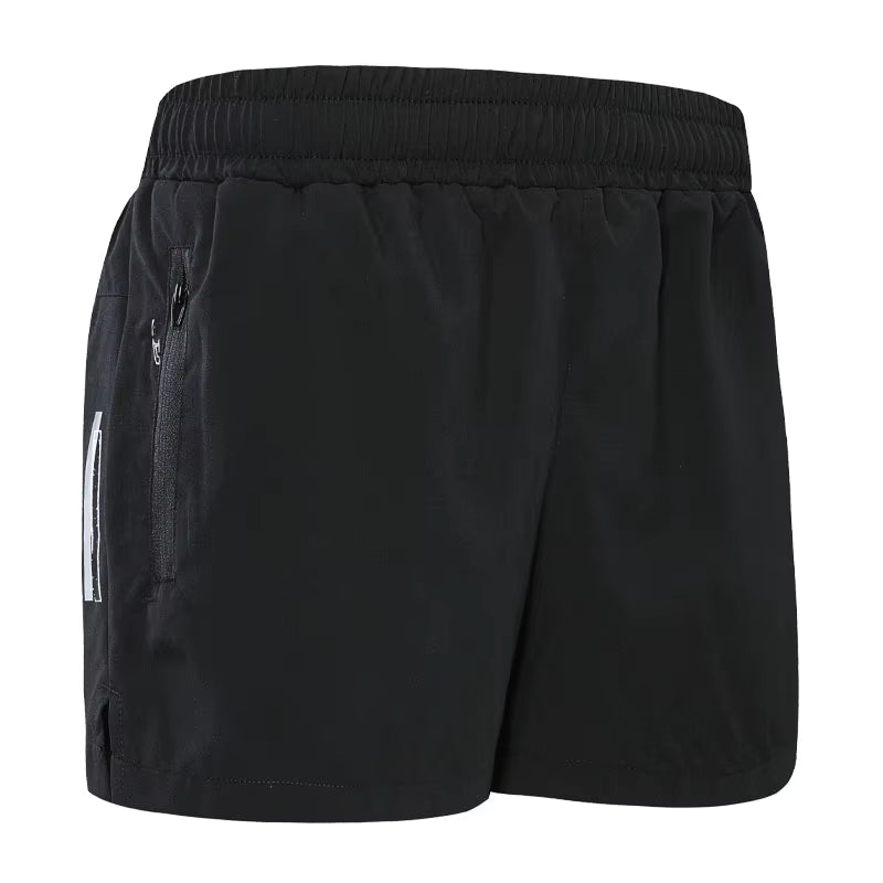 Women Sport Short with Underpants Quick Dry Summer Running Short Casual Gym Yoga Black Short Zipper Pocket Marathon Shorts