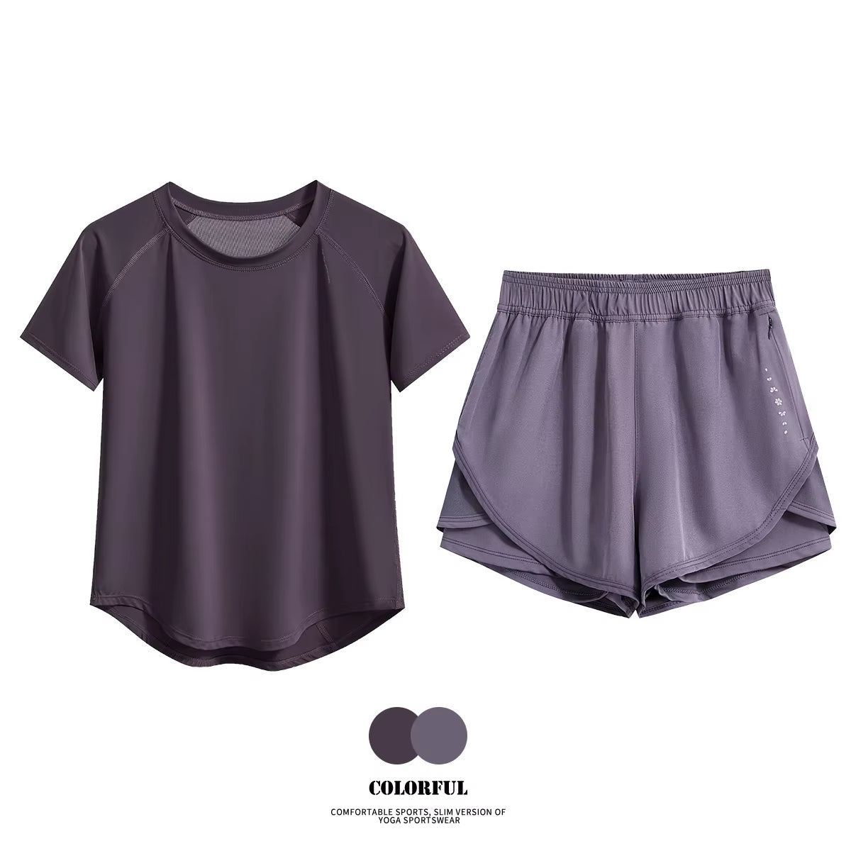 2Pcs Gym Set Women Summer Sportswear Outfit 2 Piece Short Sleeve Sports Shirt Shorts Sets Jogging Suit Female Tracksuit New