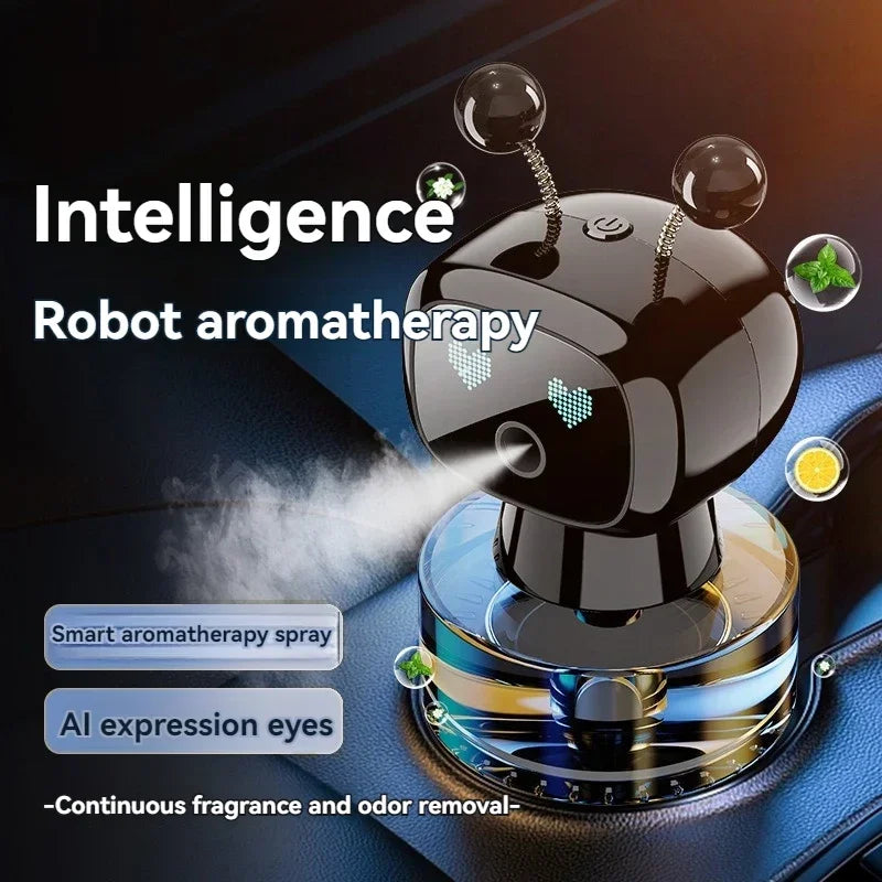 Smart Car Air Freshener AI Rechargeable Car Aroma Diffuser Smart Eyes 4 Levels of Adjustable Intelligent Car Diffuser Gift