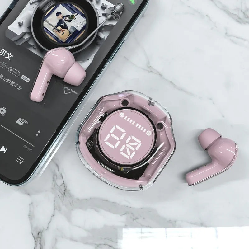 T8 PRO Tws Bluetooth Earbuds Transparent with LED Digital Display Wireless In-Ear Earphone for Xiaomi Huawei Iphone Headphone