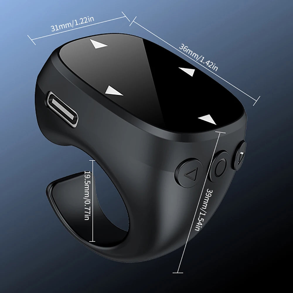 Smart Fingertip Ring Remote Control Wireless Bluetooth Mobile Selfie Mice Selfie Video Automatic Page Turner Browsing