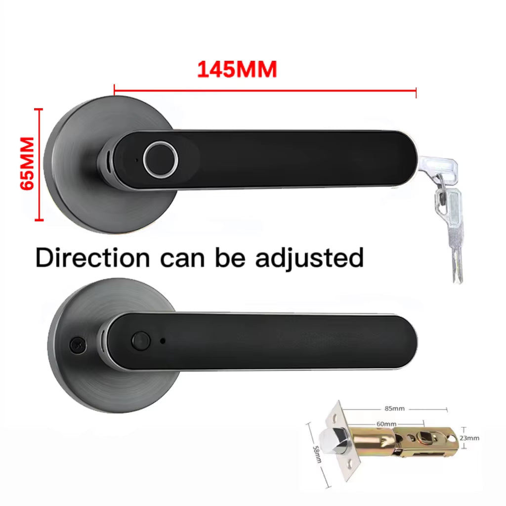 Smart Door Handle Fingerprint Password Digital Lock Tuya App Keyless Entry for Doors Smart Electronic Lock