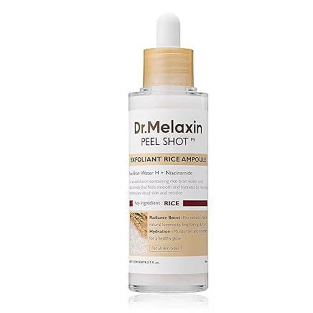 Dr.Melaxin Peel Shot Glow Rice Peel Ampoule Gentle Exfoliant Korean Skincare for All Skin Types Face Treatment