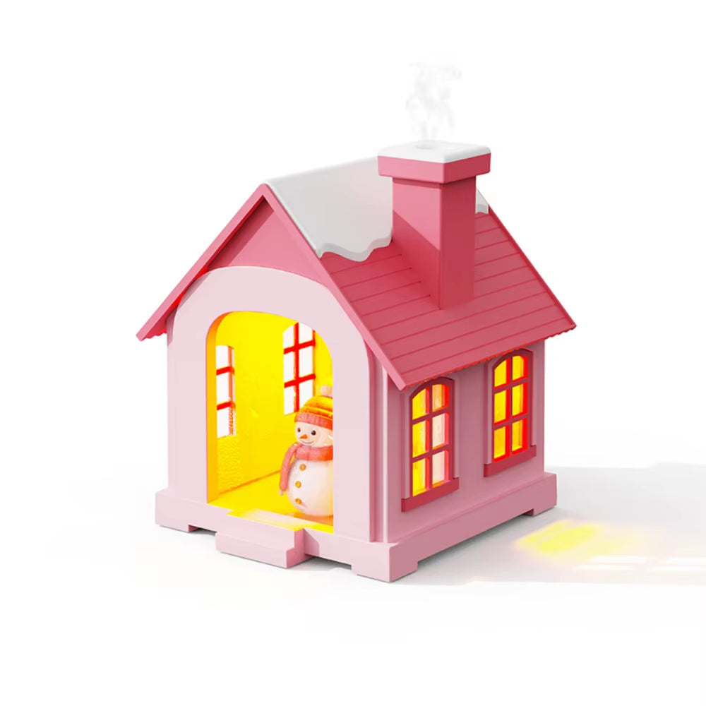 Cartoon House Aroma Essential Oil Diffuser 7-Colours Ambient Night Lights USB Lovely Home Air Humidifier for Children Home Gifts